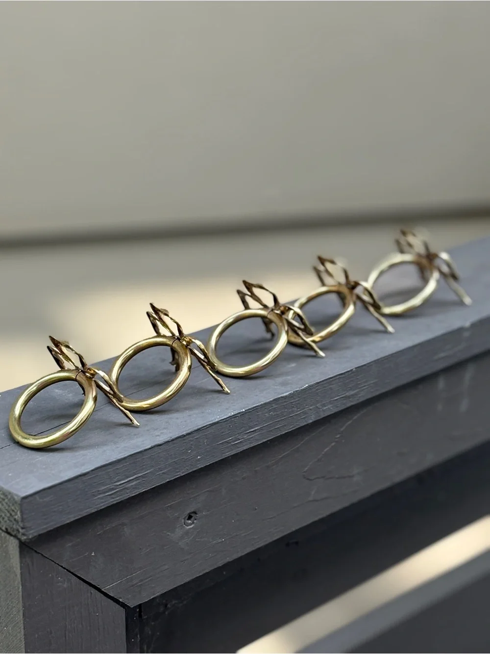 Vintage Brass Bow Napkin Rings Set of 5